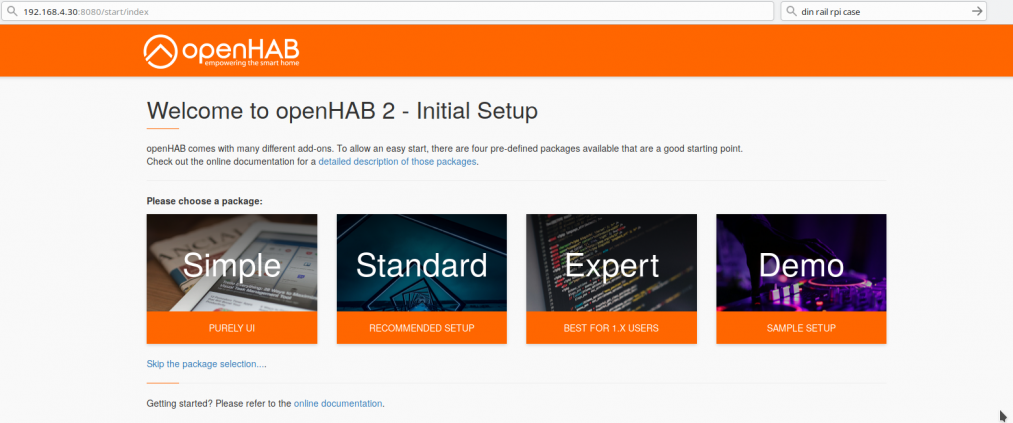 OpenHAB Webové rozhraní